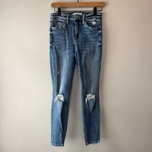 Flying Monkey Women's High Rise Distressed Skinny Jeans Medium Wash Size 26